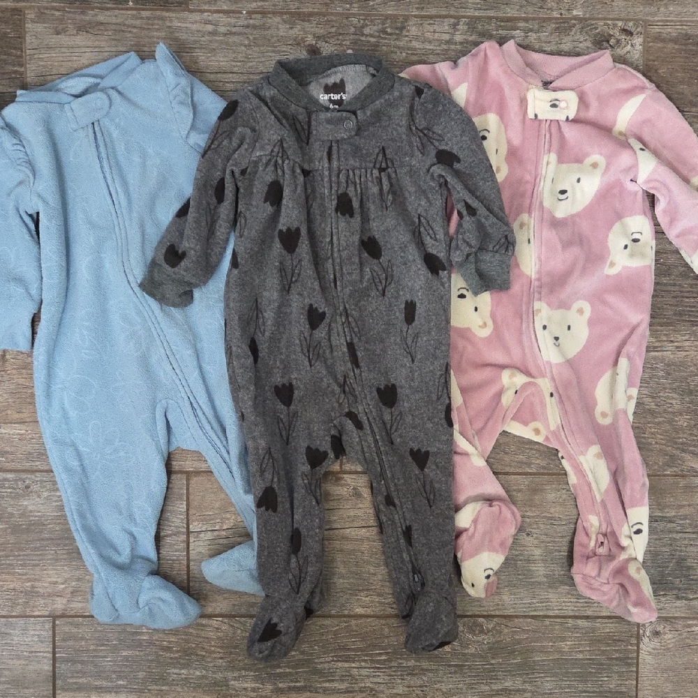 Carter's Cozy Footies - Gray, Pink, Blue
